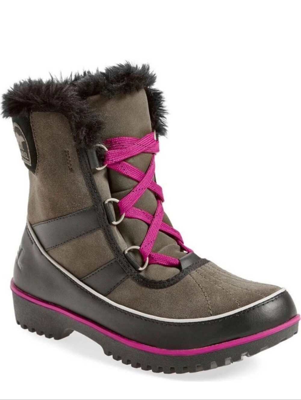 SOREL Tivoli II Waterproof Suede/Leather Lace-Up Boot Women Sz. 6 Nori/Black